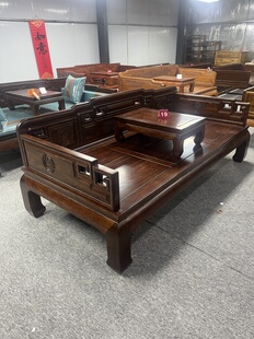 2米2长罗汉床实木中式沙发床榆木茶楼客厅仿古家具禅意罗汉塌