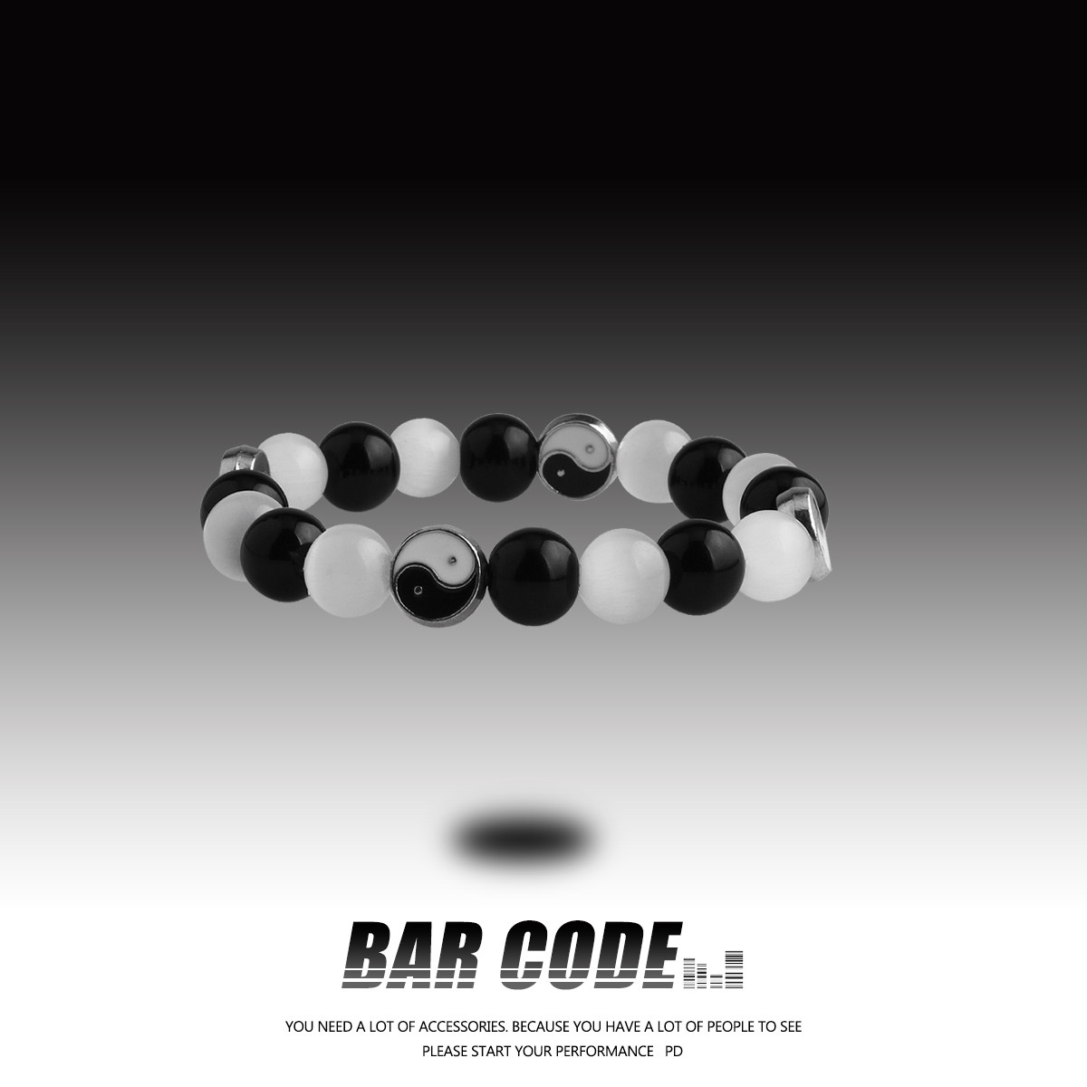 BAR CODE 中式国潮风太极两仪手链男士ins个性时尚小众简约手串女