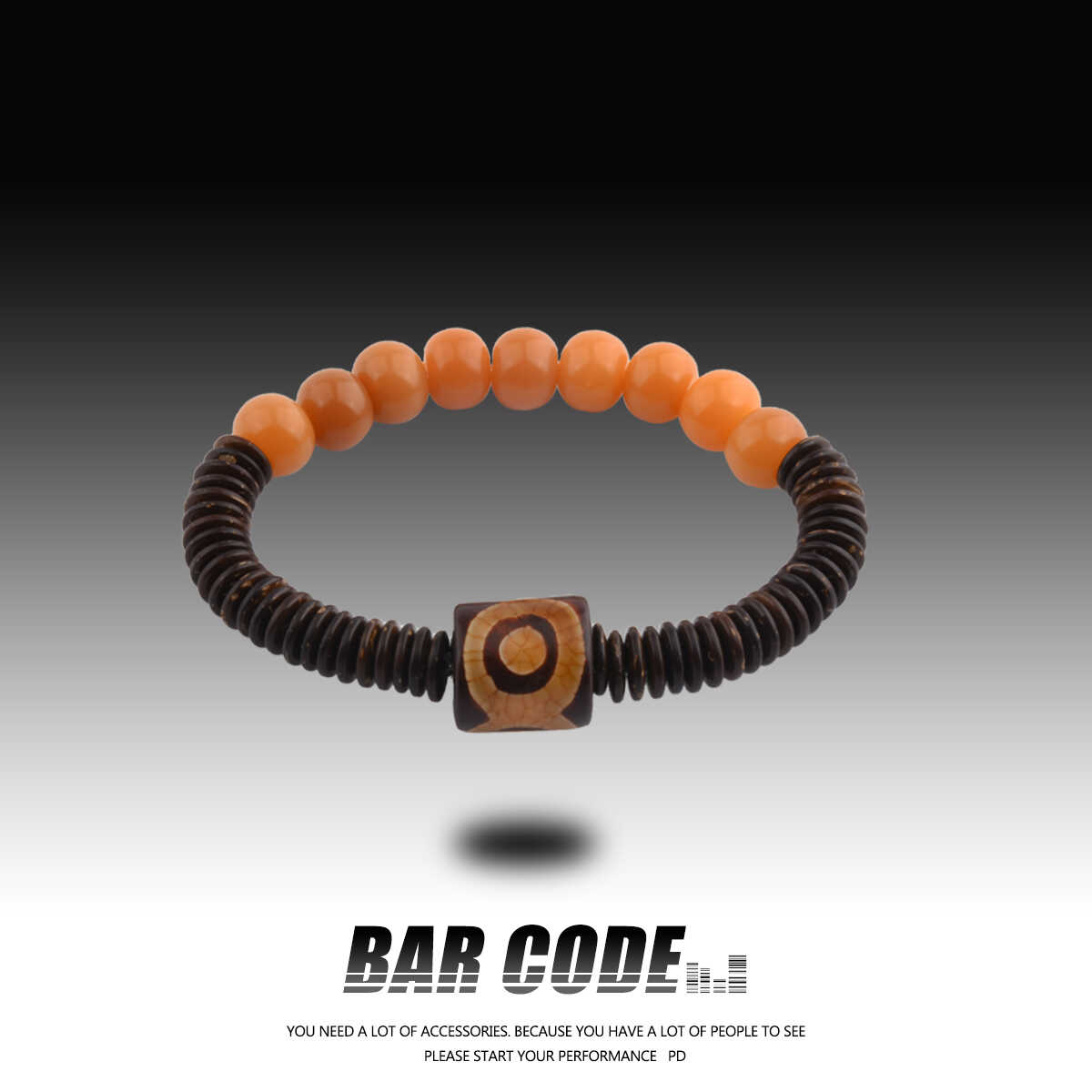 BAR CODE 新中式藏式天珠椰壳手链男士复古简约个性民族风手串女