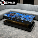 KTV茶几专用发光电奢石大理石岩板酒吧台桌子卡拉夜场哦ok房歌厅