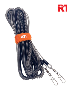 RTI钢丝失手绳高弹力自动伸缩护竿绳溜鱼器内包钢丝钓鱼垂钓装备