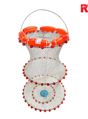 RTI浮水鱼护海钓船钓矶钓钢丝盖渔护新款便携大力马鱼网垂钓渔篓