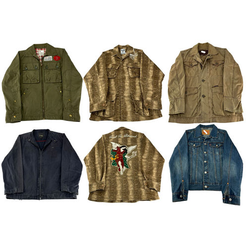 vintage古着美式复古中古港风棒球服工装阿美咔叽男女外套S162