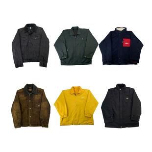 vintage古着美式复古棒球服工装阿美咔叽牛仔男女厚款外套H209