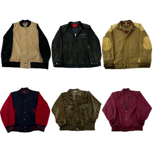 vintage古着美式复古中古港风棒球服工装阿美咔叽男女外套G291