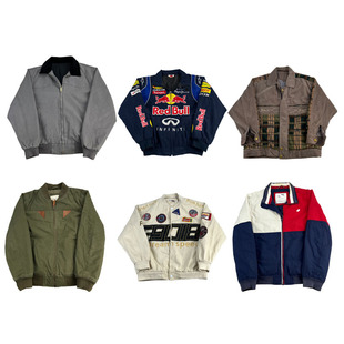 vintage古着美式复古棒球服工装阿美咔叽牛仔男女厚款外套H161