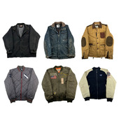 阿美咔叽牛仔男女厚款 vintage古着美式 复古棒球服工装 外套H174