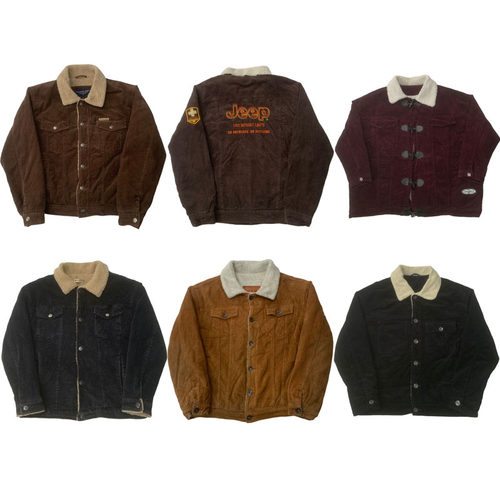 vintage美式复古阿美咔叽羊羔绒加绒加厚灯芯绒工装夹克外套H152