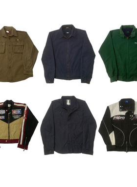 vintage古着美式复古中古港风棒球服工装阿美咔叽男女外套S53