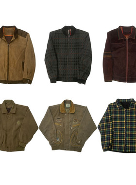 vintage古着美式复古中古港风棒球服工装阿美咔叽男女外套G203