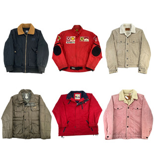 vintage古着日式复古棒球服工装阿美咔叽牛仔男女厚款外套H228