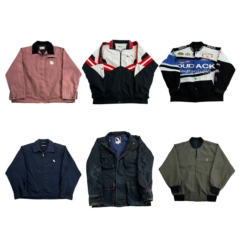 vintage古着美式复古中古港风棒球服工装阿美咔叽男女外套S41