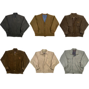 vintage古着美式复古中古港风棒球服工装阿美咔叽男女外套G223