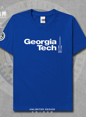 美国名校佐治亚理工学院纯棉短袖T恤男女夏季学生宽松半袖设 无界