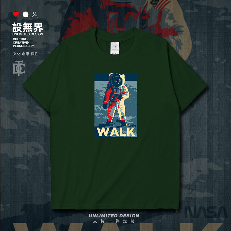 欧美NASA宇航员趣味太空短袖T恤