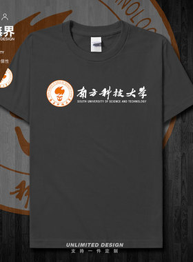 南方科技大学毕业纪念校徽短袖T恤男女学生个性新款半袖夏设 无界