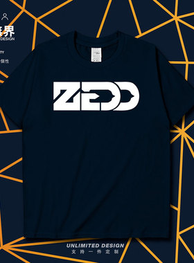 电音制作人萌猴ZEDD标志短袖T恤男女百大DJ潮男装体恤0001设 无界