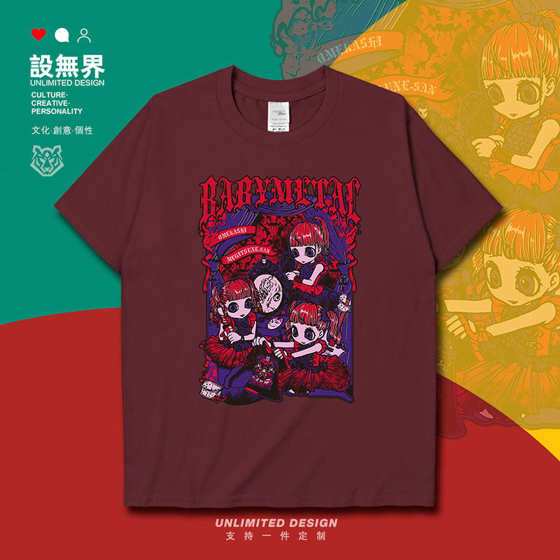 日本组合babymetal暗黑哥短袖T恤