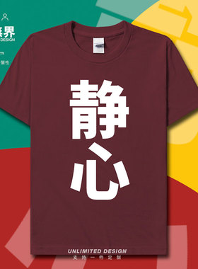 中高考静心备考学生励志纯棉短袖T恤男女装夏休闲运动半袖设 无界