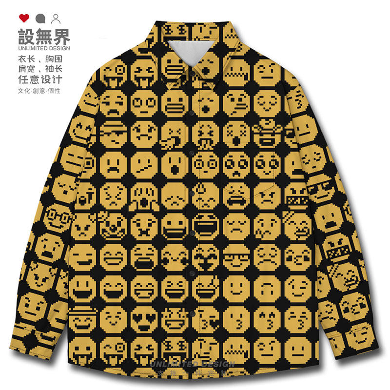 像素风格emoji表情符号长袖衬衫