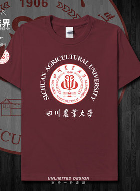 四川农业大学毕业纪念衫短袖T恤男女个性衣服休闲夏装宽松设 无界