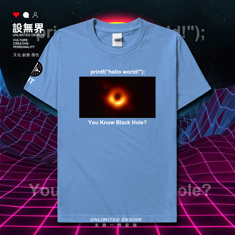 宇宙天体黑洞照片纯棉衣短袖T恤