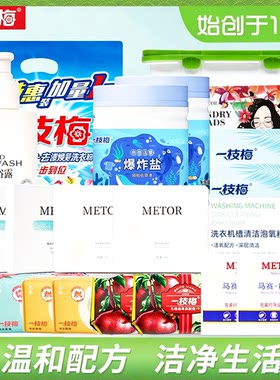 一枝梅洗护套装洗衣粉洗洁精爆炸盐洗衣凝珠香皂洗衣皂家庭清洁