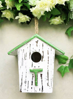 美式乡村风鸟屋小房子摆挂件道具