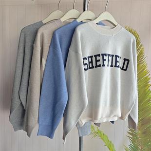 日单女士秋冬款加绒卫衣宽松休闲百搭圆领套头衫