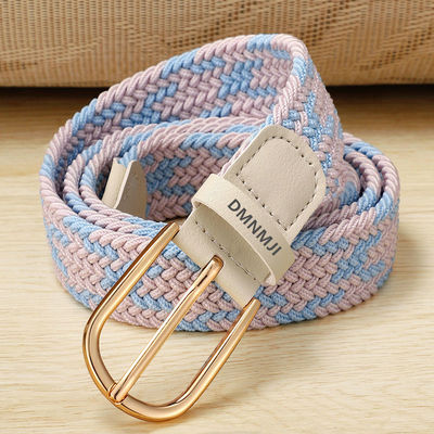 腰带女款配牛仔裤皮带免打孔帆布编织松紧裤腰带学生装饰配饰百搭