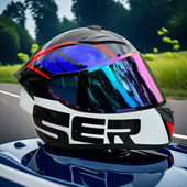 3C认证骑克全盔摩托车情侣电车头盔蓝牙四季 通用沙滩车机车全盔