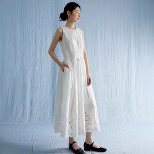 清冷玉女长裙2025原创度假风连衣裙夏高级感南法海边穿搭仙气飘飘
