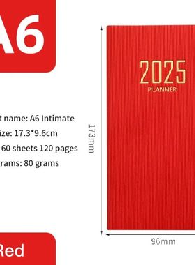 2025 A6 Agenda Book Mini Portable Diary Weekly Planner Noteb