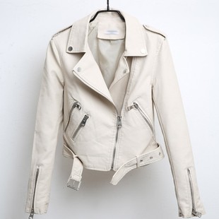 Women Leather Jacket Coat Jackets For Jean Light Neck Girl