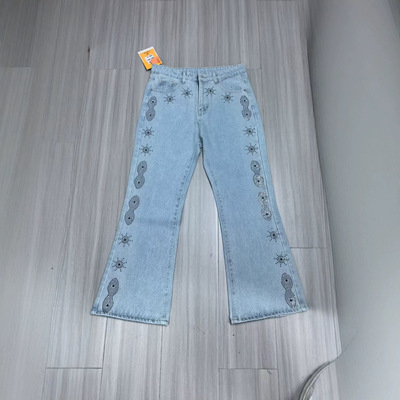 New American Style Diamond-Studded Distressed Jeans Men 2026