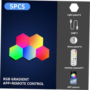 RGB Bluetooth LED Hexagon Light Indoor Wall Light APP Remote
