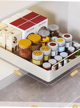 Non punching kitchen pull-out storage rack dish rack basket