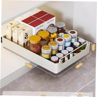 Non punching kitchen pull-out storage rack dish rack basket