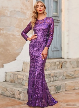 Evening Party Sequin Glitter Prom Dress Plus Curve Size