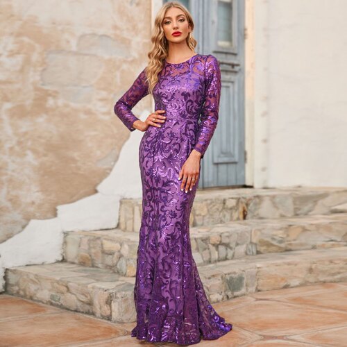 Evening Party Sequin Glitter Prom Dress Plus Curve Size
