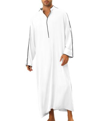 Arab men's shirt Muslim long robe clothes 简约休闲长袍衫男