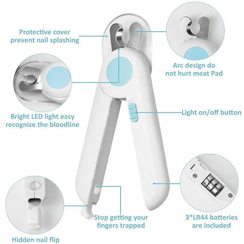 Hot Selling Pet Cat Paw Care Dog Nail Clippers With LED Ligh