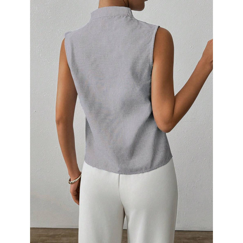 2026 summer ladies tank V-neck Hollow T-shirt V领镂空T恤