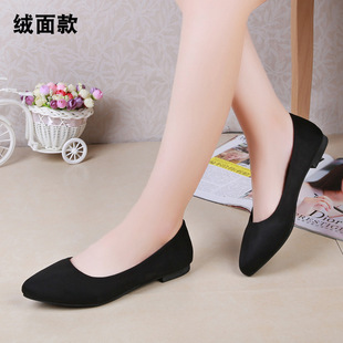 Comfortable work black shoes for women flat shoe工作平底鞋女