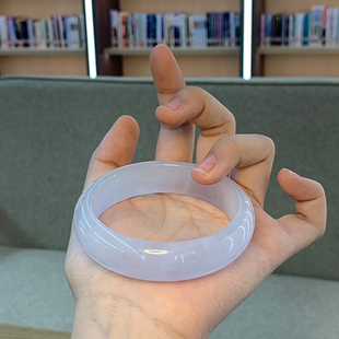 缅甸老坑翡翠白月光手镯冰种玉镯子送妈妈女朋友百搭 顺丰空运