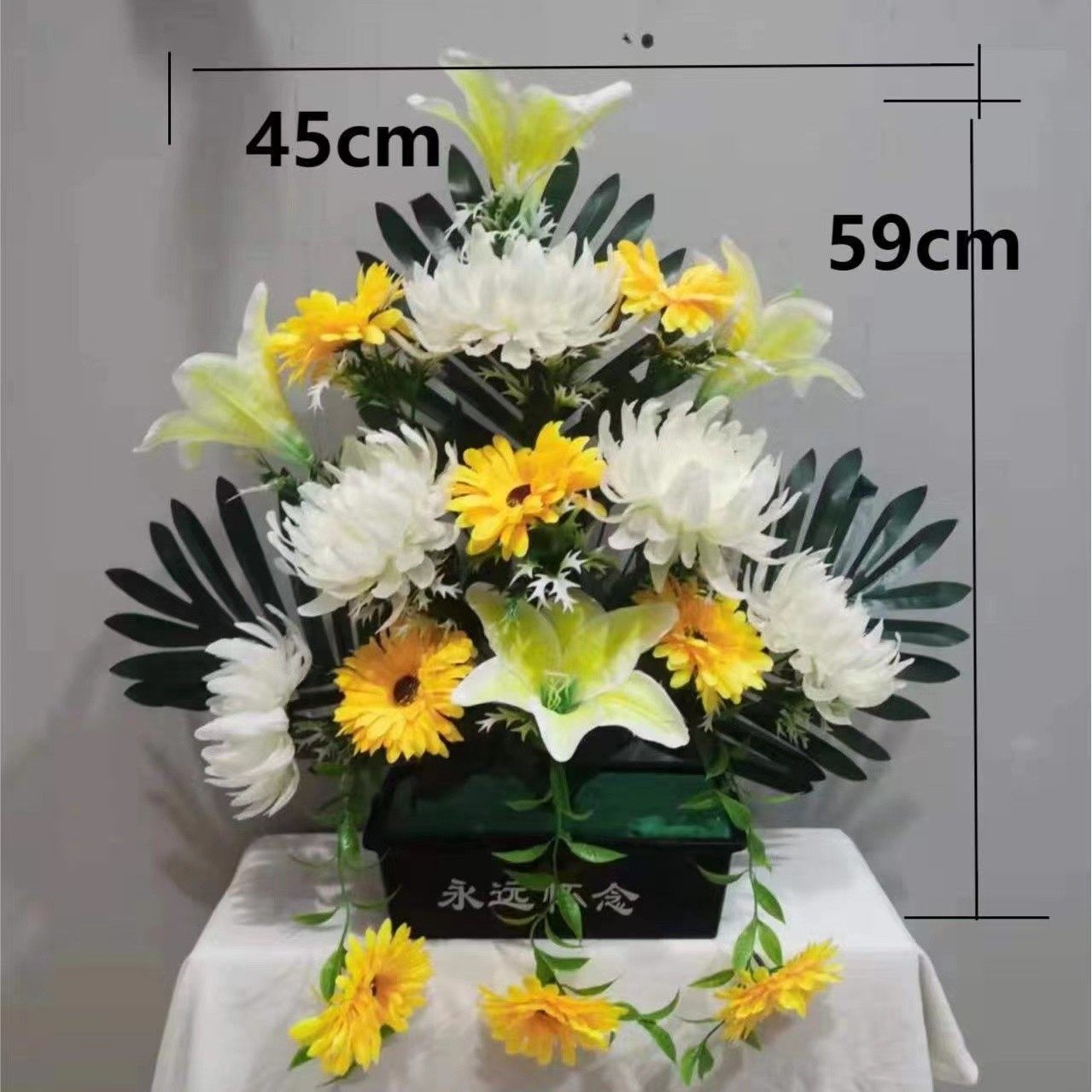 清明节扫墓祭祀绢花仿真菊花束墓碑陵园挂花金条元宝上坟烧纸用品