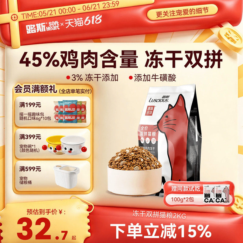 路斯冻干双拼猫粮2kg 31元 - 86线报