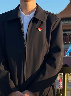 厅里厅气行政夹克男中年公务员cleanfit外套男秋冬款成熟稳重男装