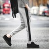 Retro Trend Big boy Tight fitting Dark grey spring motion Korean Edition Sports pants Sports pants Large