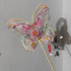 刺绣蝴蝶绢花原创团扇异形中式 古典舞扇子古风拍照汉服手持道具
